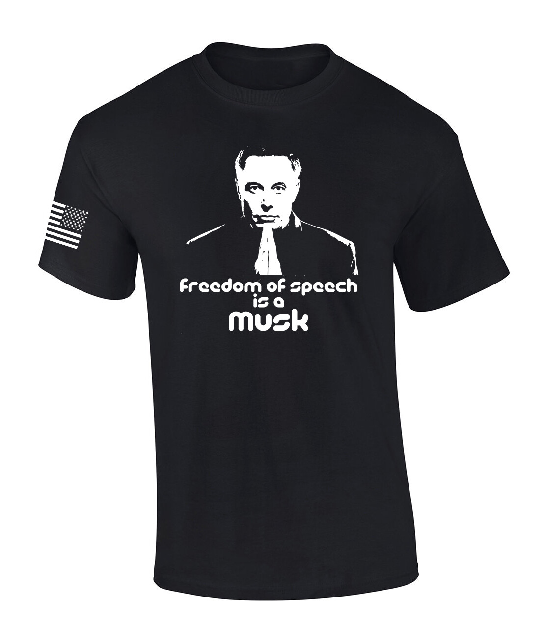 Mens Patriotic Tshirt Freedom Of Speech Is A Musk Portrait Elon Graphic Short