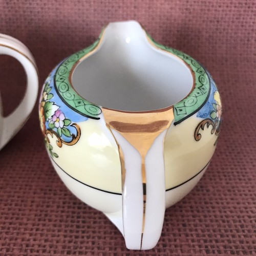 Vtg Noritake Cream Sugar Set Japan Hand Painted (M) Nice EUC (PR) - Picture 3 of 12