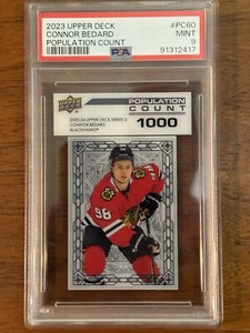 2023-24 Upper Deck Series 2 Population Count 1000 Connor Bedard #PC-60 RC PSA 9