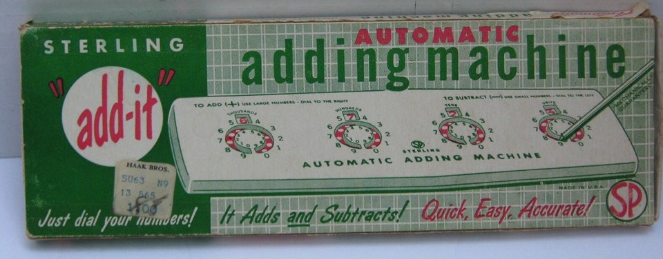 Sterling #565 Automatic Adding Machine: Large, Small, Dial Numbers ...