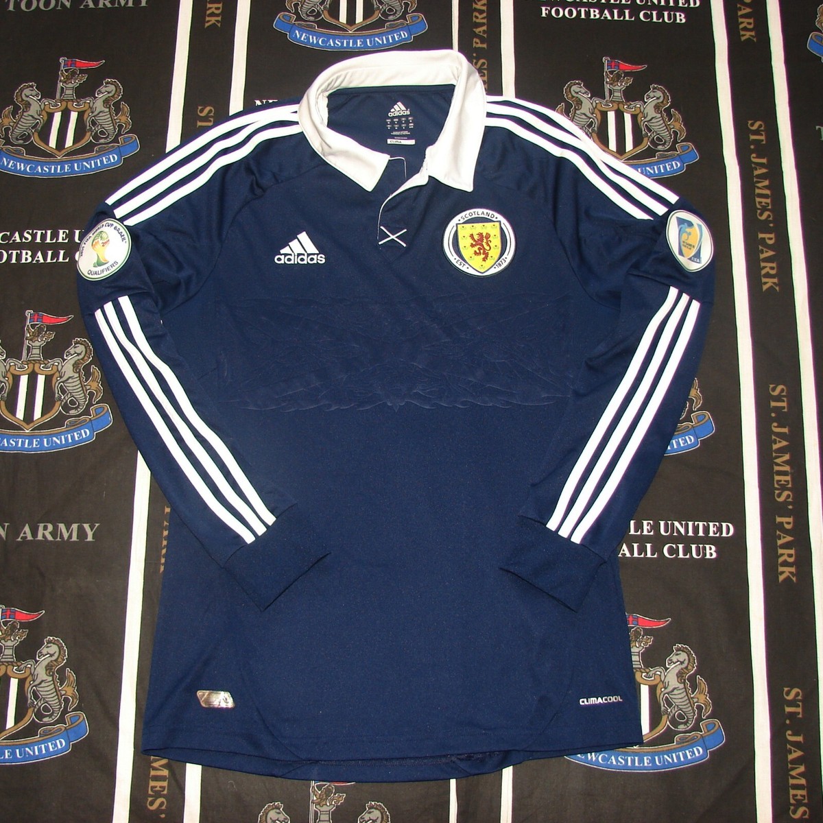 adidas スコットランド代表 2012-2014 <HOME>シャツ M Scotland Home 2012 2014 Football Shirt Jersey Long Sleeve