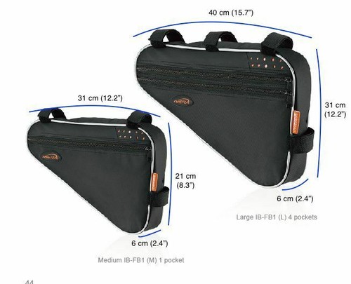 Triangle Bicycle Top Tube Frame Bag Multiple Compartment IBERA BLK IB-FB1L - Picture 4 of 4