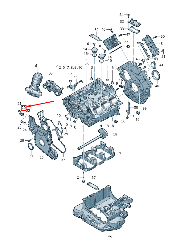 Capteur de température d'huile Audi Q7 4M 079919525C