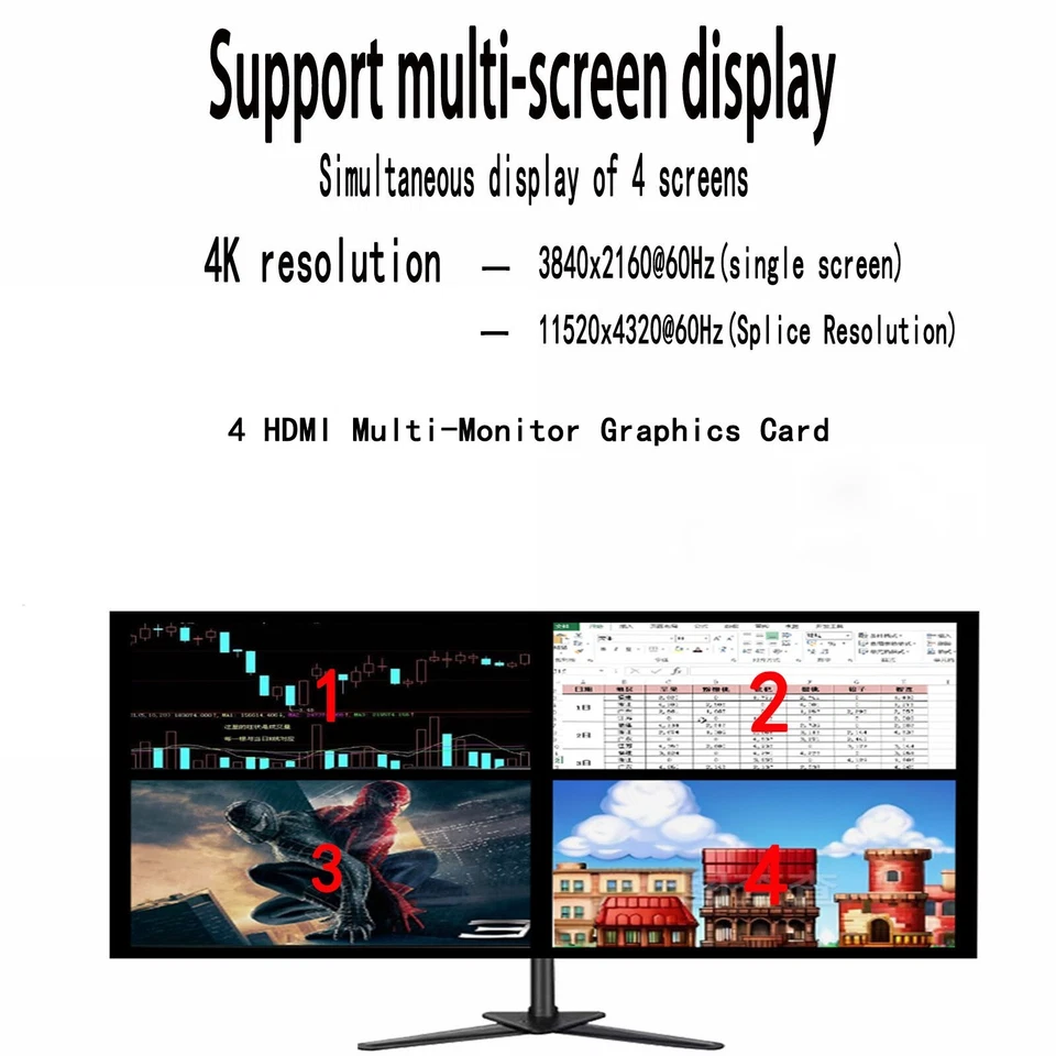 Xynsviu Potente Tarjeta Gráfica GTX750 4G - Soporta 4x Monitores HDMI Tarjeta de Video Foto 3 de 4