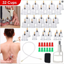 32 Cups set Medical Chinese Body Vacuum Cupping Healthy Suction Therapy Massage