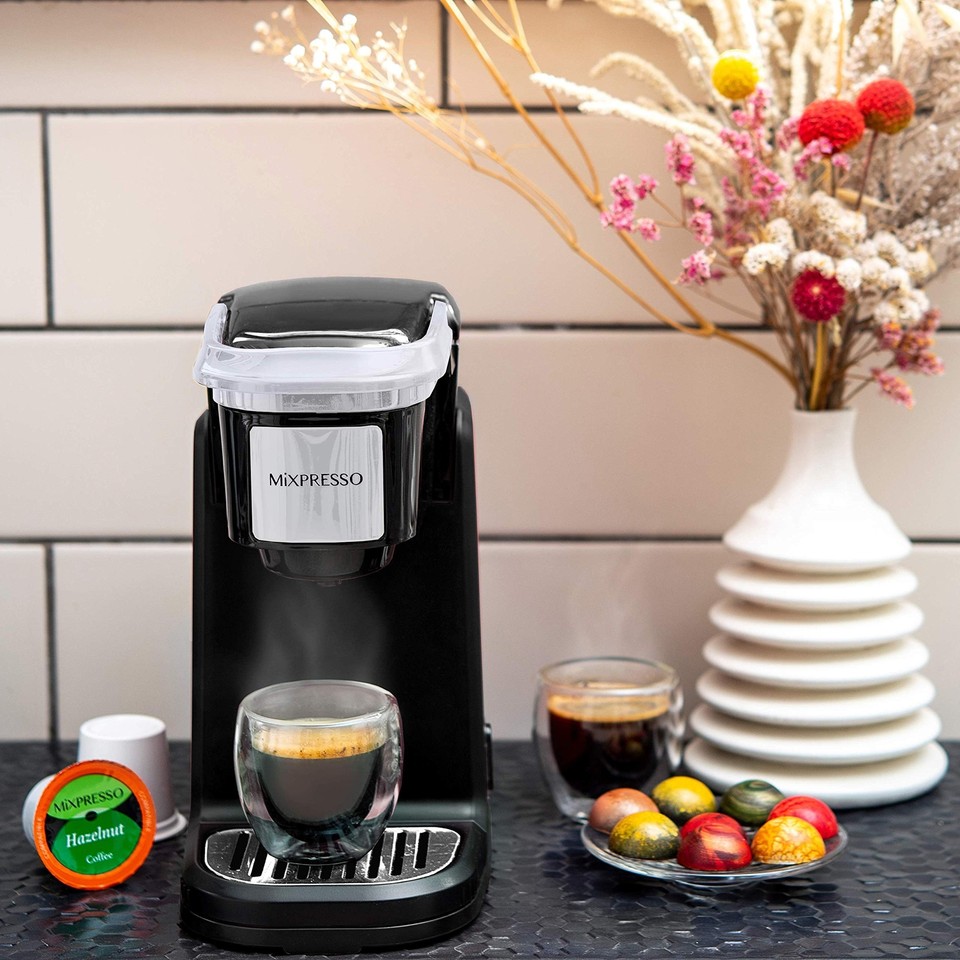 Mixpresso Single Cup Coffee Maker, Personal Single Serve Coffee Brewer