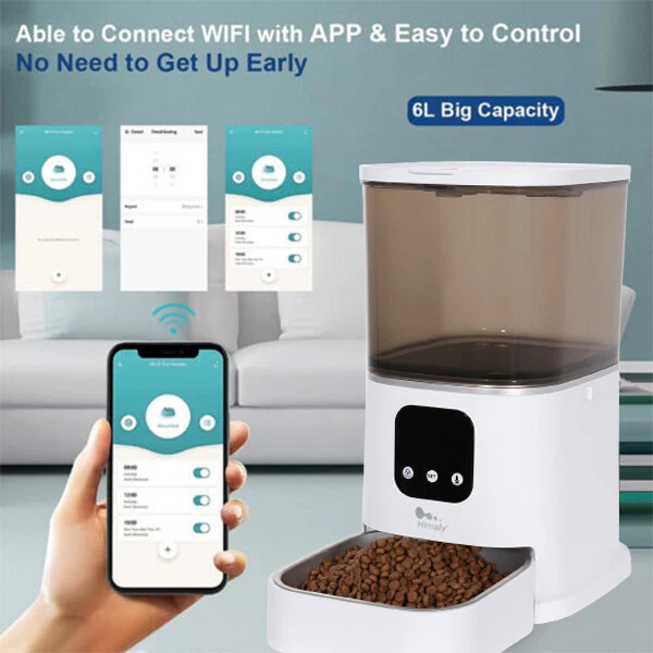 6L Automatischer Futterautomat Futterspender Katze Hunde Pet Feeder mit Timer - Bild 4 von 4