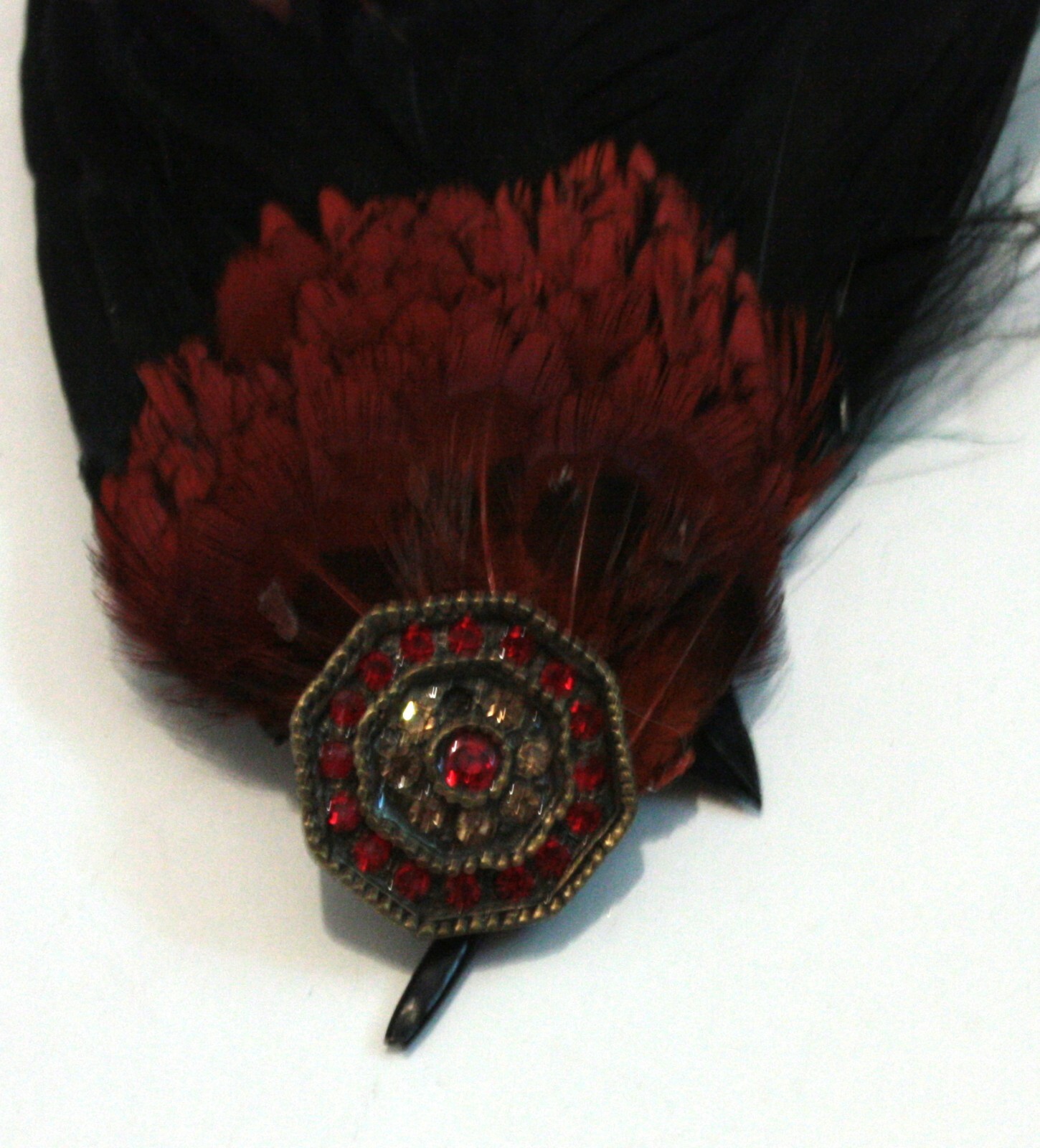 Burgundy Bird Feather Fascinator Scarlet Flapper … - image 5