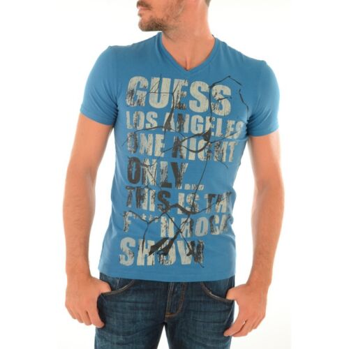 GUESS Men's Short Sleeve T-Shirt M43I02 Blue - Picture 1 of 1