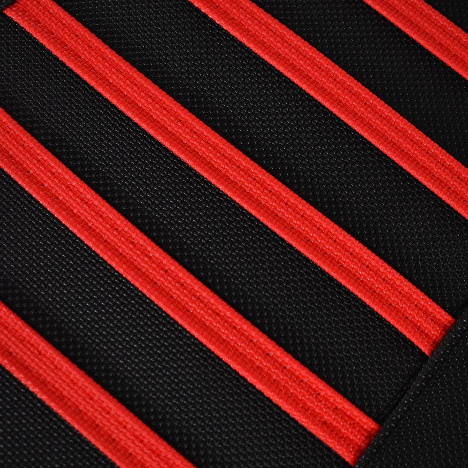 Cubierta de asiento Kawasaki Z 125 Pro Z125 Gripper Enjoy Mfg TODO NEGRO/ROJO COSTILLAS #171 Foto 4 de 4