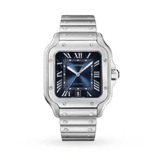 Cartier Santos de Cartier Large Stainless Steel Graduated Blue Automatic WSSA007