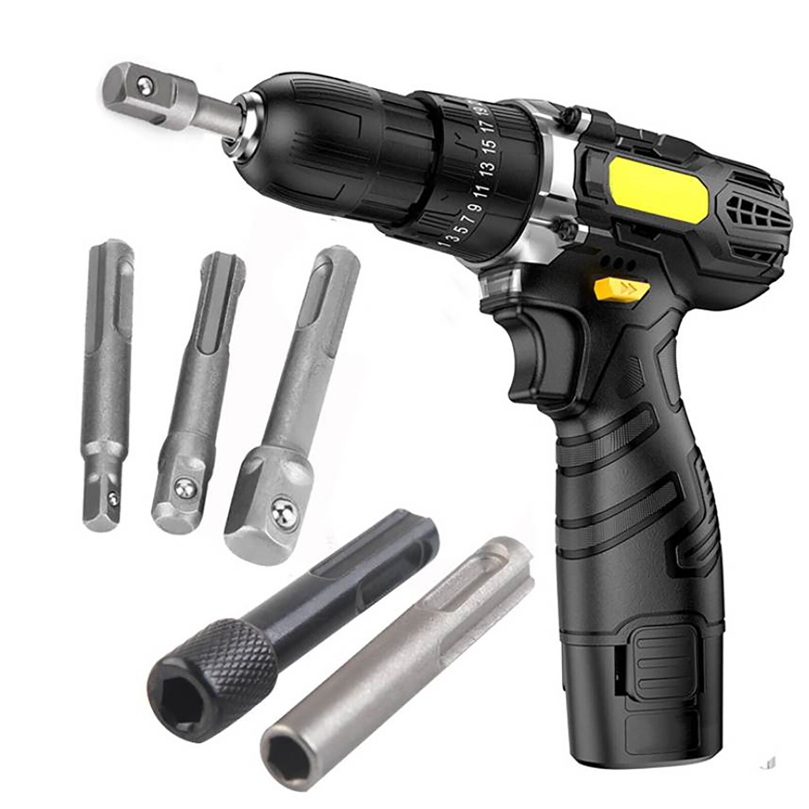 5pcs SDS Plus 1/4 Hex Socket Driver Tool Drill Bit Chuck Adaptor Bar Kit Set