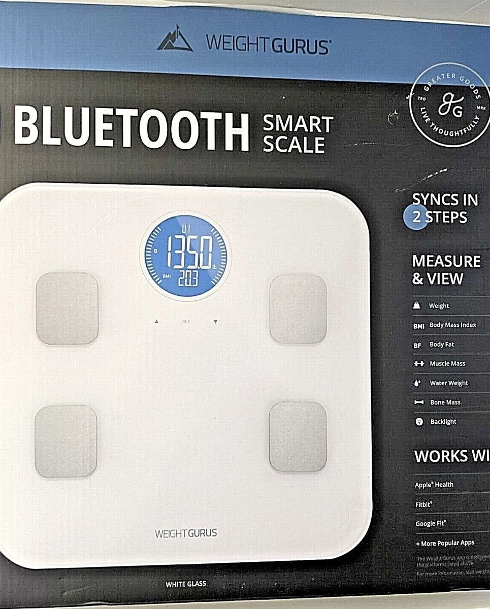 NEW, Weight Gurus Bluetooth Body Composition Smart Scale, White