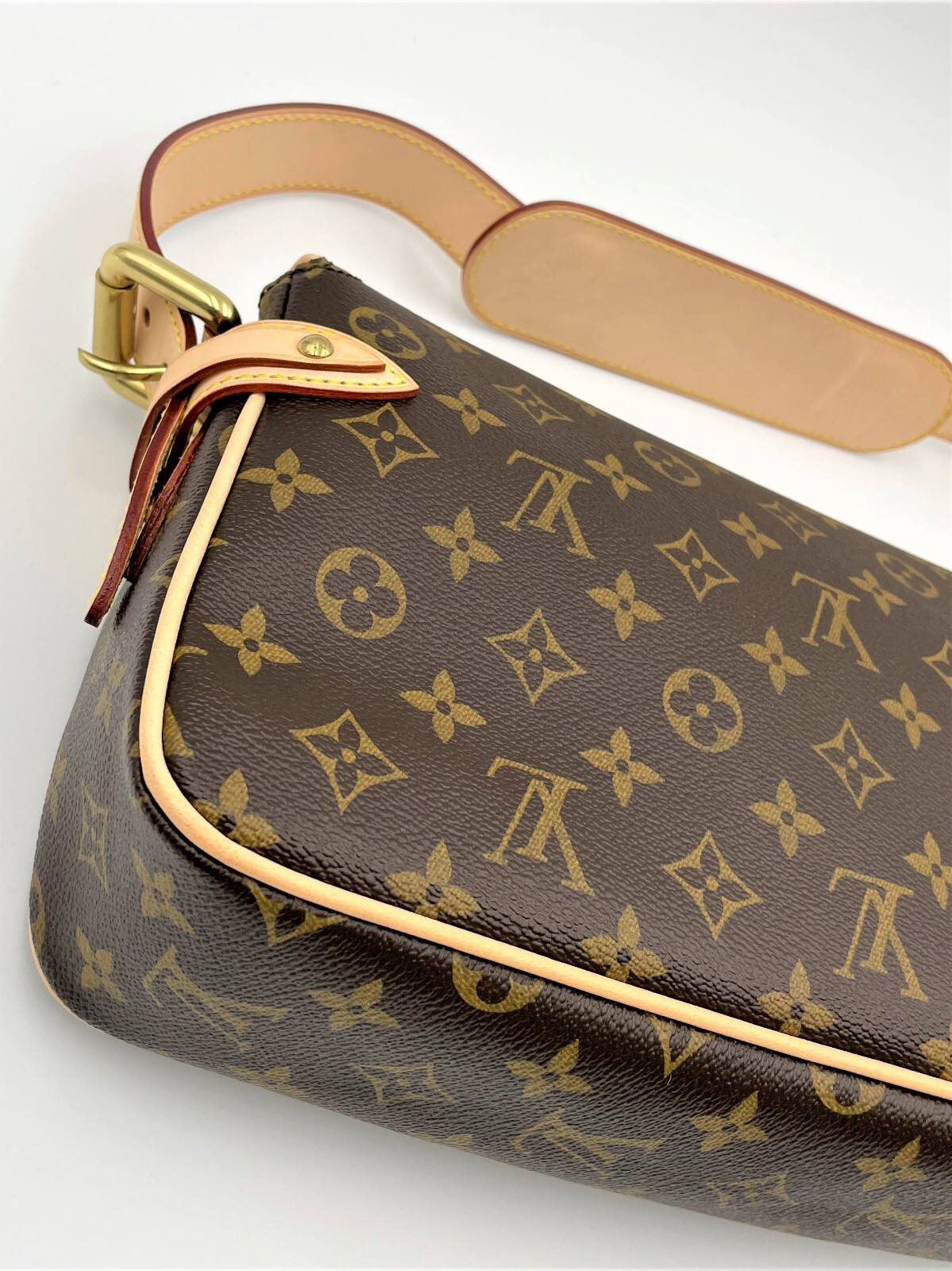 Louis Vuitton Hudson Shoulder Bag PM Brown Canvas N40027 Mint  