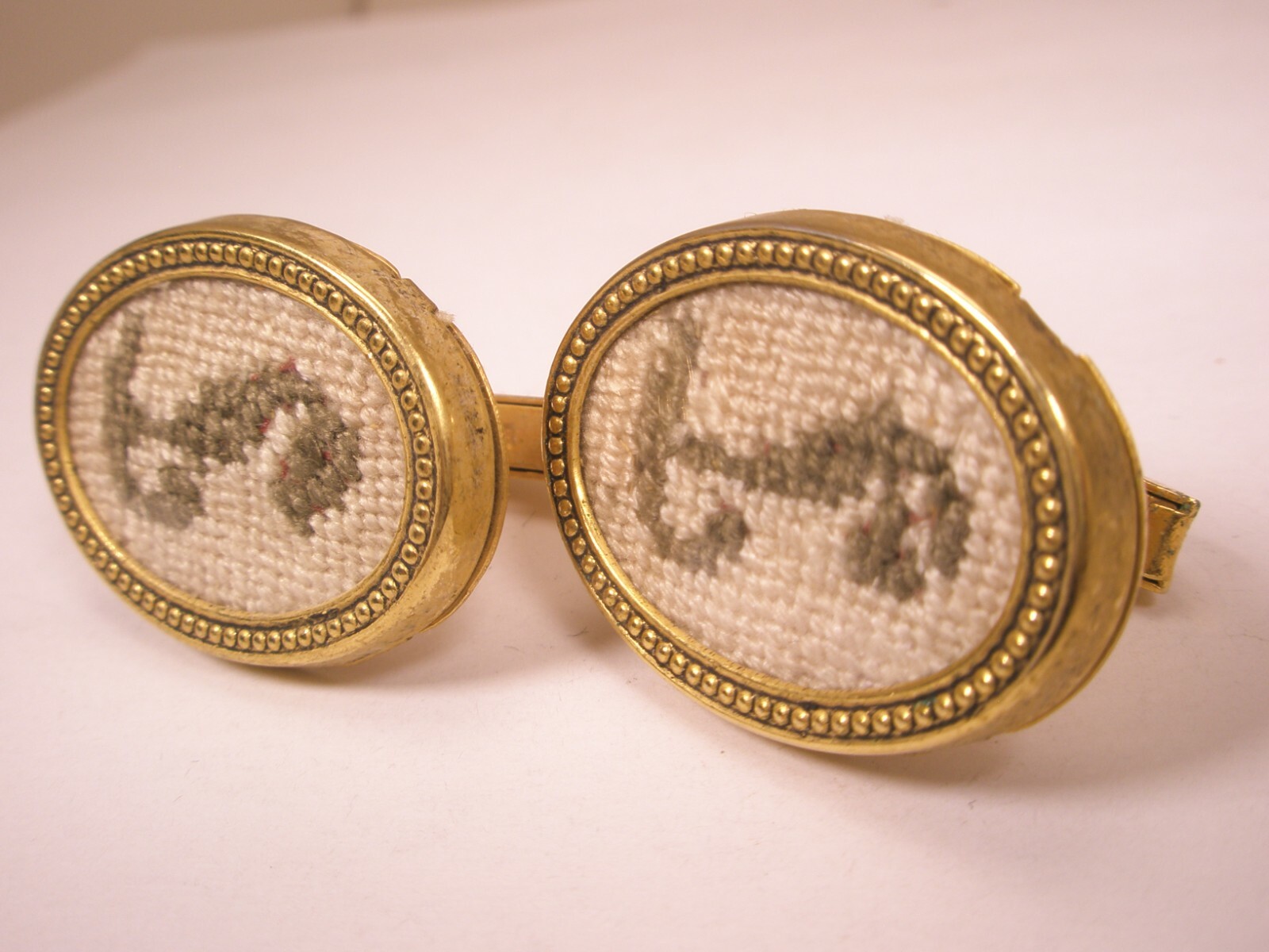 T Embroidered Monogram Initial Letter Vintage Cuf… - image 5