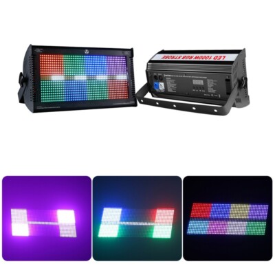 2pcs RGBW LED Strobe Atomic 1000W DMX Strobe Flash Light 8 Segment Stage Light