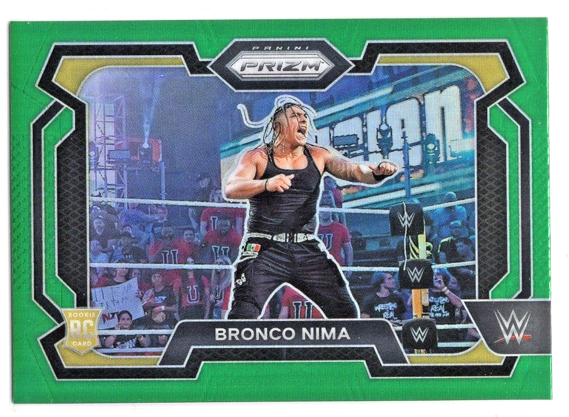 2024 Panini Prizm WWE Bronco Nima RC Rookie #56 Green Wrestling
