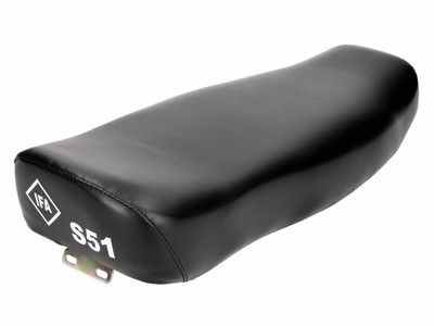 Sitzbank Doppelsitz glatt schwarz mit IFA S51 Schriftzug für Simson S50