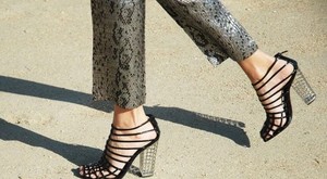 ysl black strappy heels