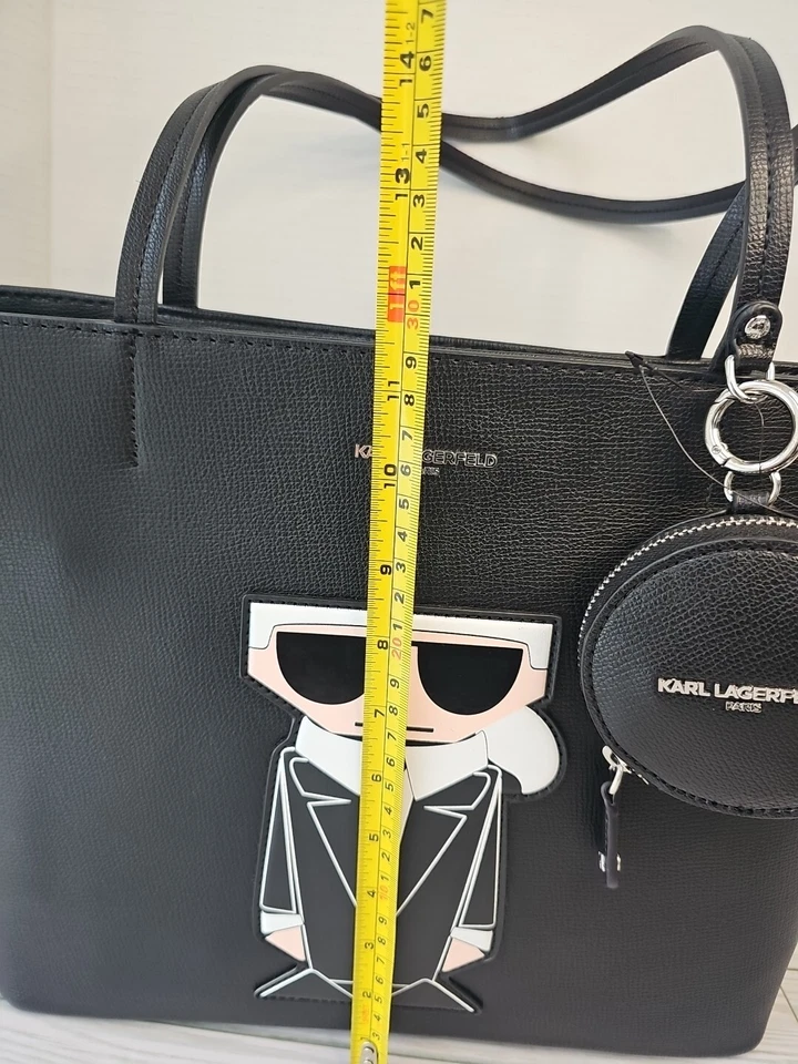 Karl Lagerfeld Maybelle Bolso de Hombro Bolso de Mano Negro Imitación Cuero Nuevo  Foto 3 de 4