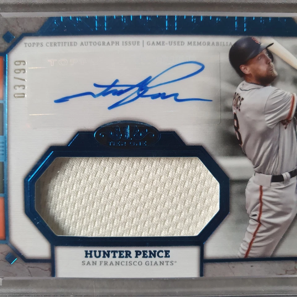 Tarjeta de reliquia automática Jumbo #3/99 2024 Topps Tier One de béisbol con certificación de peniques Foto 2 de 4