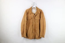 Vintage 60s 70s Orvis Mens 42 Suede Leather Button Shirt Jacket Jac Shirt USA