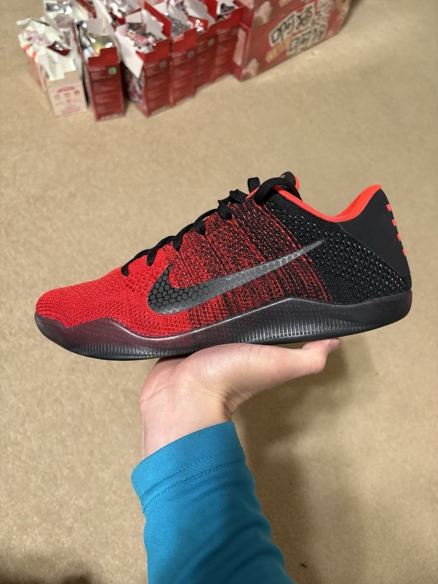 Size 11 - Nike Kobe 11 Elite Low Achilles Heel Bred Black Red 2016