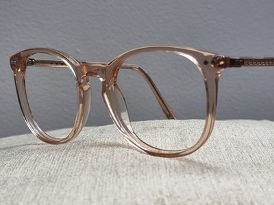 BAILEY NELSON WELLS BRILLE TRANSLUZENT ROSE UND CHROM EIN KLASSIKER DER ARBEITSSTUDIE