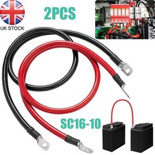 2Pcs Battery Cables  6AWG 13.3mm² 50 cm, 12V Heavy Duty for Motorcycle Solar UK