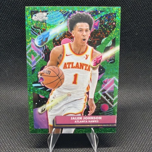 2025-26 Topps Cosmic Chrome Jalen Johnson Green Space Dust /75 #29 Hawks