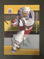 Dale Purinton 2002 ITG Be A Player Signature Series Gold Auto 95 Rangers