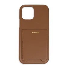 NWT AMIRI BROWN NAPPA IPHONE PHONE CASE SIZE 12.5 $90