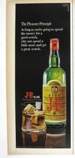 J&B Scotch Whisky Print Ad 1971 Vintage Pleasure Principle Cocktail Bar Decor