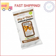 Petkin Pet Wipes for Dogs and Cats, Oatmeal, 100 Wipes Large for Dogs and Cats