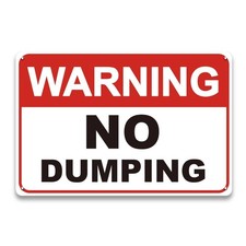 LIZATIC No Dumping Signs Private Property - 12 x 8 inch Metal Aluminum 1pcs