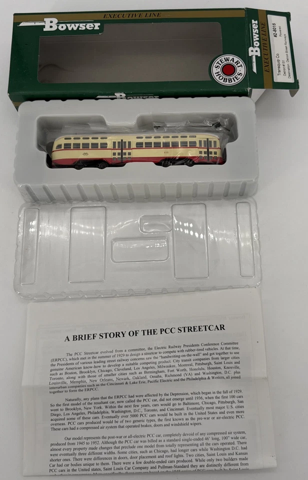 HO BOWSER 2-8015 TRANSQUIP CO TROLLEY Detroit #131 Powered No Sound L/N - Image 3 of 4