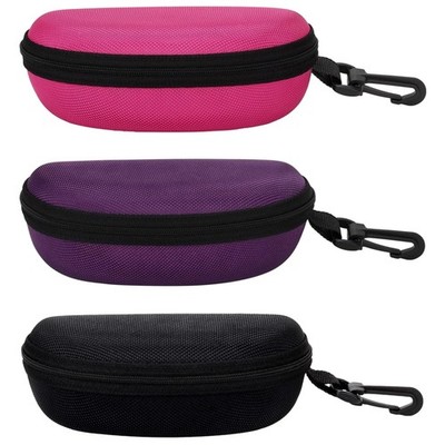 Durable EVA Hard Shell Sunglasses Case with Carabiner Hook - 3 Colors
