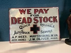 Authentic Vintage Dead Stock Embossed Tin Litho Sign. 14 X 10” Amazing Coloring