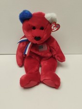 Ty Beanie Buddy AMERICA the Bear Red Version 14" 33cm New Rare MWMT Ty Store Exc