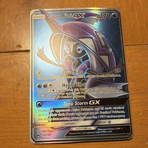 Pokemon Tapu Fini GX 133/147 Burning Shadows Full Art Ultra Rare Holo 170 HP