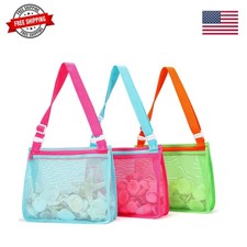Beach Toys Mesh Beach Bag Sand Toy Seashell Collecting Bag Pool Bag Swimming ...