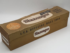 Vintage Slazenger 1964 L.T.A. Official Ball Box with 3 Used Lawn Tennis Balls