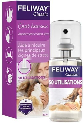 FELIWAY Classic Spray, 60ml - Für zusätzliche Enstpannung, Zuhause und auf Reise