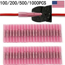 100/1000PCS Heat Shrink Waterproof Wire Connectors 22-16 AWG Butt Seal Terminals