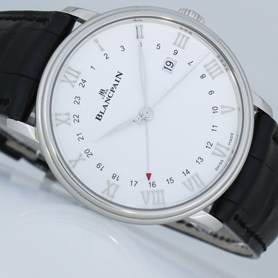 BLANCPAIN VILLERET GMT DATE 40mm BOX PAPIERE UHR Ref. 6662-1127-55B NEU