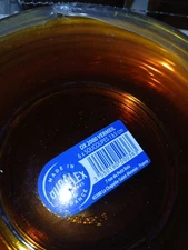 VINTAGE AMBER FRANCE GLASS DX 2000 DURALEX VERMEIL COFFEE CUPS & SAUCERS  6 SETS