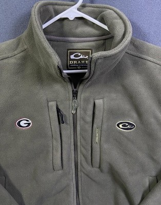 Drake Heavy Fleece Waterfowl Magnattach Georgia Bulldogs Zip Green