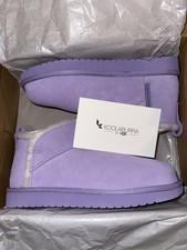 Koolaburra by UGG Purple Suede Bootie Slippers Faux Fur Lining Women Girl Size 5