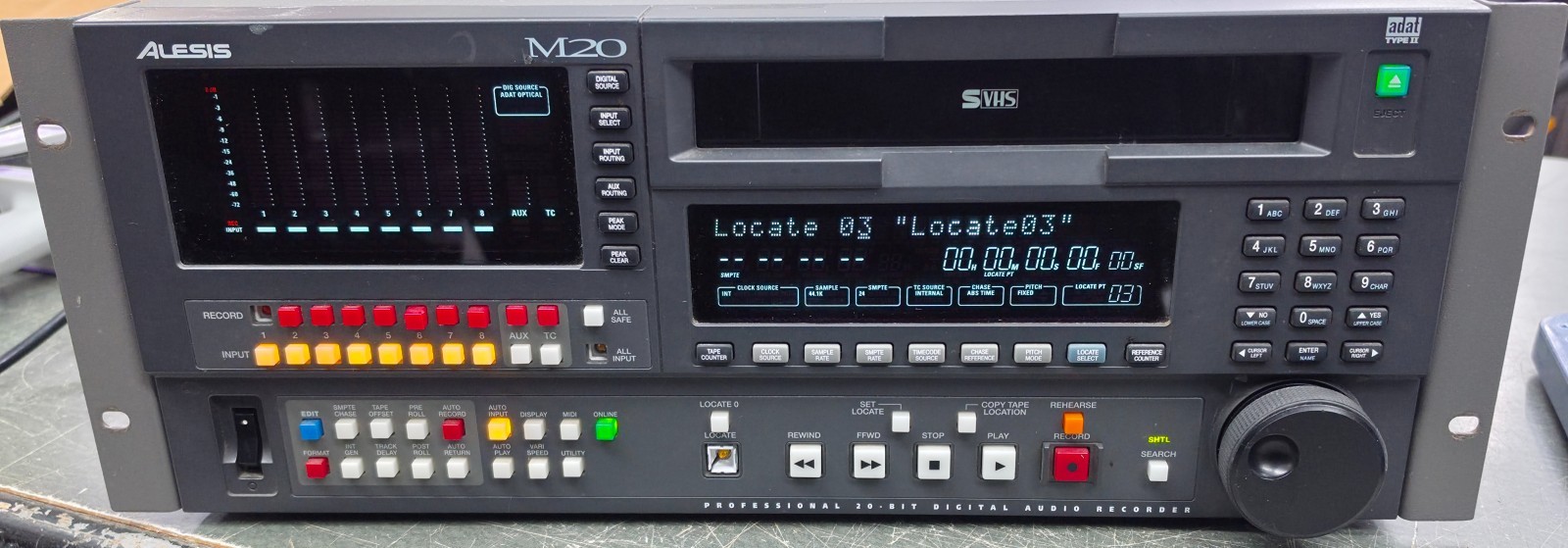 Alesis M20 20-Bit ADAT Digital Recorder 47 Drum Hours Deck Missing Buttons