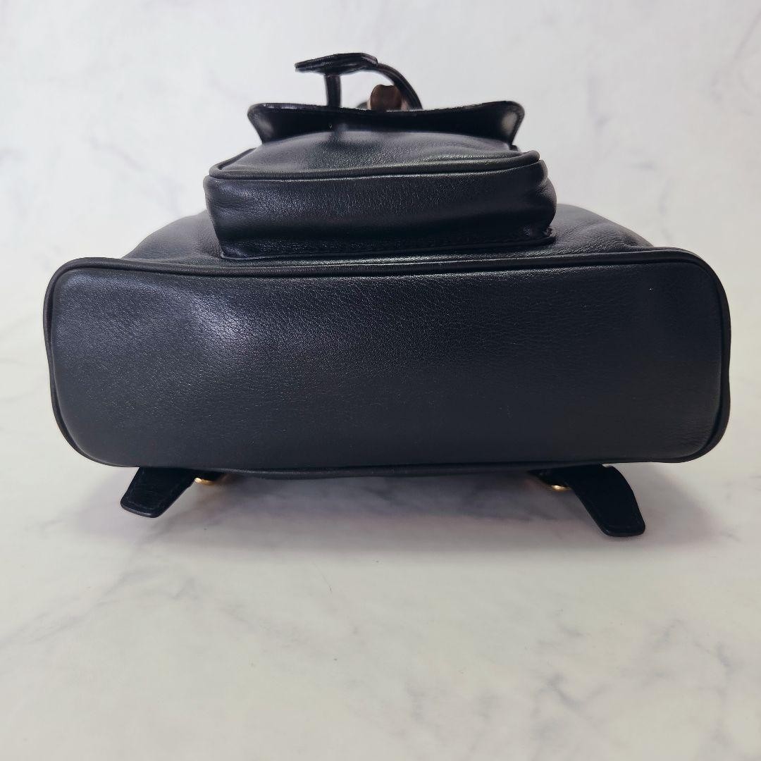 Authentic GUCCI Bamboo Mini Backpack Dark Navy Le… - image 6